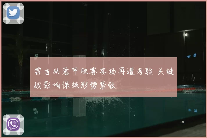 雷吉纳意甲联赛客场再遭考验 关键战影响保级形势紧张